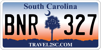 SC license plate BNR327