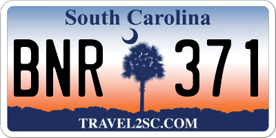 SC license plate BNR371