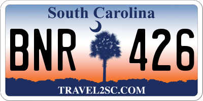 SC license plate BNR426