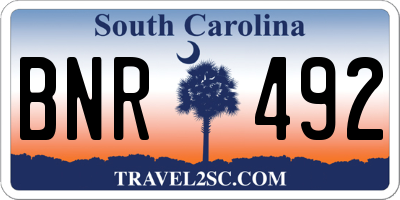 SC license plate BNR492