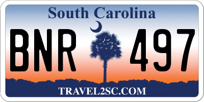 SC license plate BNR497