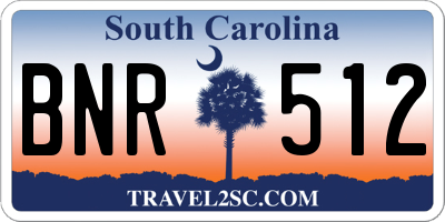 SC license plate BNR512