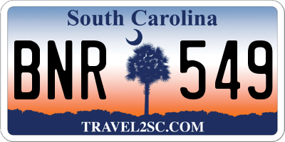 SC license plate BNR549