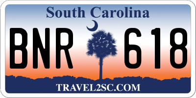 SC license plate BNR618