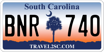 SC license plate BNR740