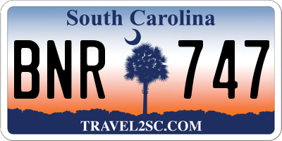SC license plate BNR747