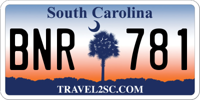 SC license plate BNR781