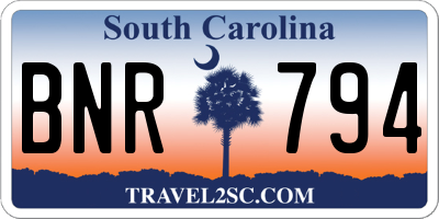 SC license plate BNR794