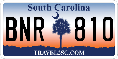 SC license plate BNR810