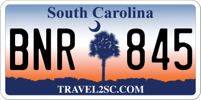 SC license plate BNR845