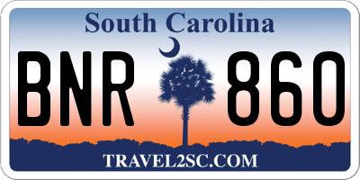 SC license plate BNR860