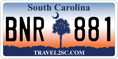 SC license plate BNR881