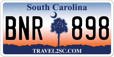SC license plate BNR898