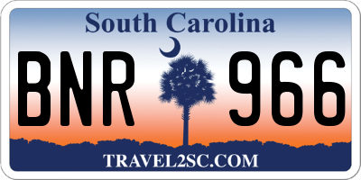 SC license plate BNR966