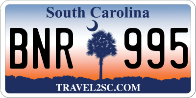 SC license plate BNR995