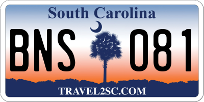 SC license plate BNS081