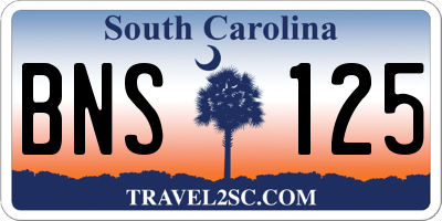 SC license plate BNS125