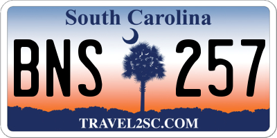 SC license plate BNS257