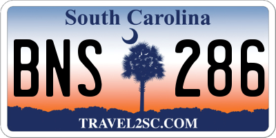 SC license plate BNS286