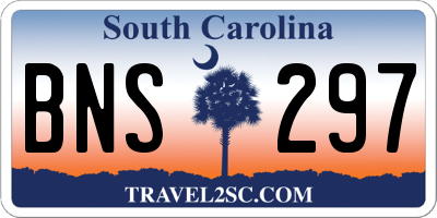 SC license plate BNS297