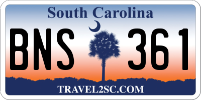 SC license plate BNS361