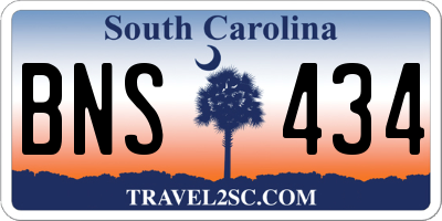 SC license plate BNS434