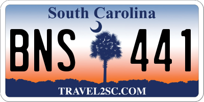 SC license plate BNS441