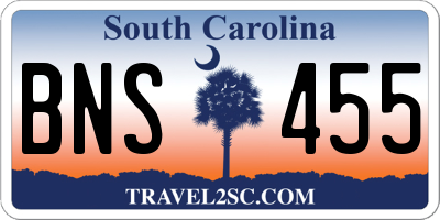 SC license plate BNS455