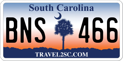 SC license plate BNS466
