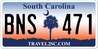 SC license plate BNS471