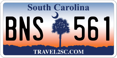 SC license plate BNS561