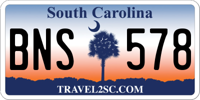 SC license plate BNS578