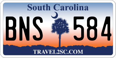SC license plate BNS584