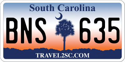SC license plate BNS635