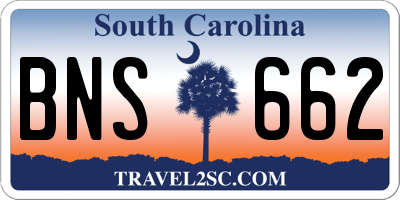 SC license plate BNS662