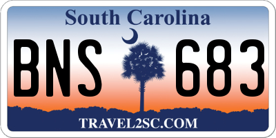 SC license plate BNS683