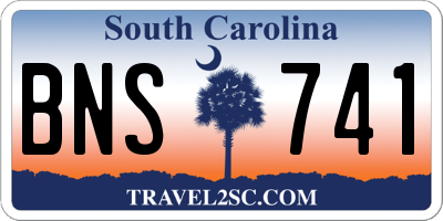 SC license plate BNS741