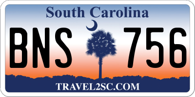 SC license plate BNS756