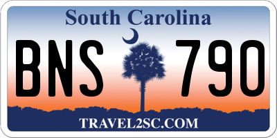 SC license plate BNS790