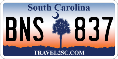 SC license plate BNS837