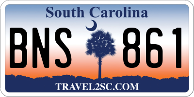 SC license plate BNS861