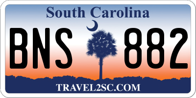 SC license plate BNS882