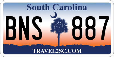 SC license plate BNS887