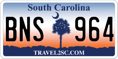 SC license plate BNS964