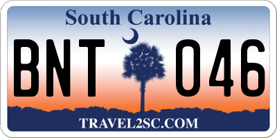SC license plate BNT046