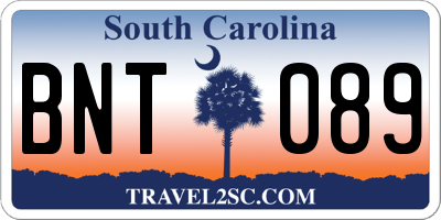 SC license plate BNT089