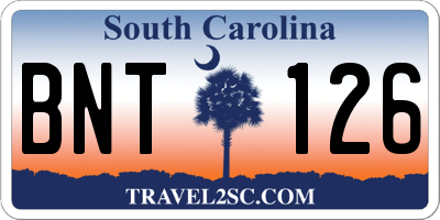 SC license plate BNT126