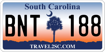 SC license plate BNT188