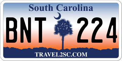 SC license plate BNT224