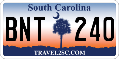 SC license plate BNT240